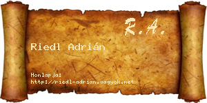 Riedl Adrián névjegykártya